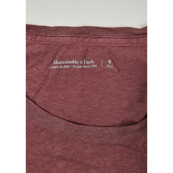 Abercrombie & Fitch Short Sleeve Men's Linen Blend Pocket minimalist Shirt S red - Picture 4 of 7